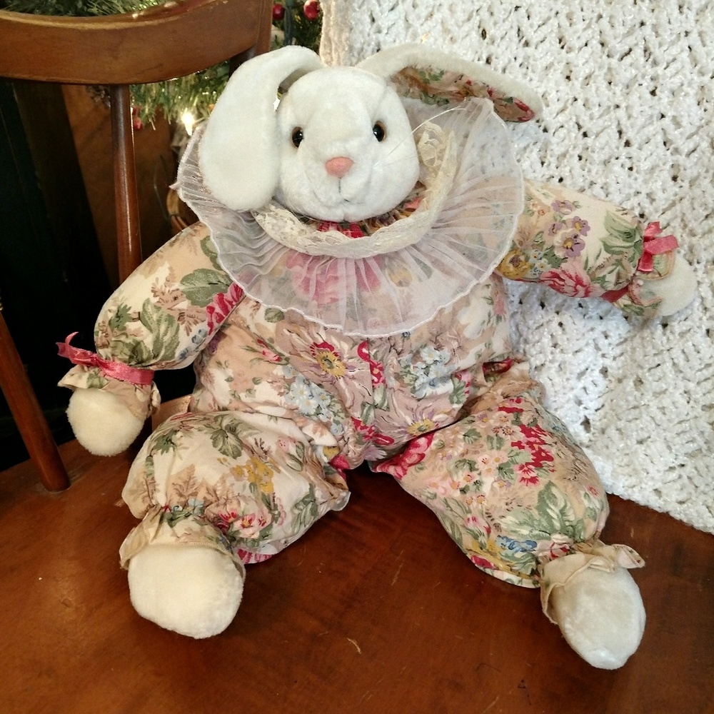Floral Plush Rabbit